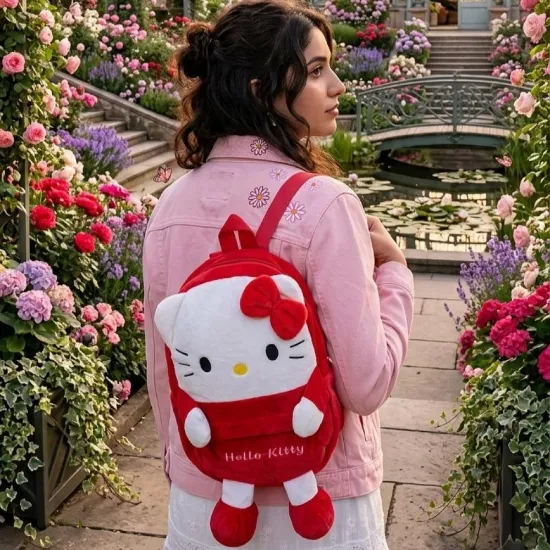 صورة شنطة اطفال  stich حمراء